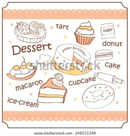  Dessert Drawings Set Stock Vector 248551348 - Shutterstock