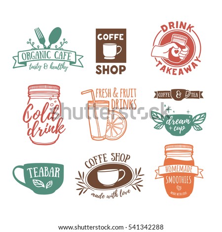 Download Set Retro Vintage Logos Coffee Shop Stock Vector 541342288 ...