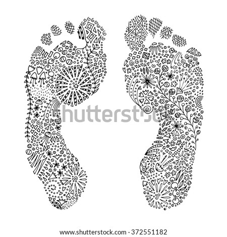 Download Human Palm Hand Drawn Intricate Tangled Stock Vector ...