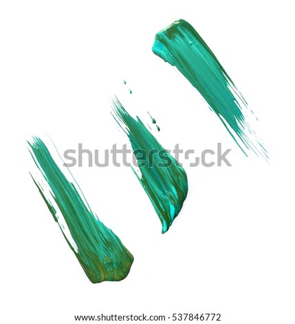 abstract brush stroke daub background oil paint on a white