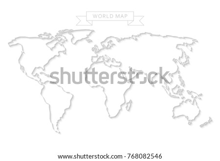world map black line outline minimal stock vector 745162768 shutterstock