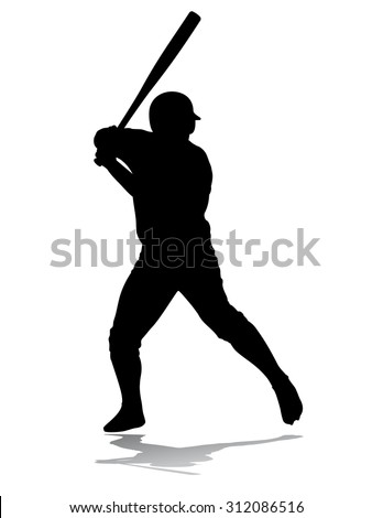 Baseball Player Vector Silhouette Stock Vector 267725240 - Shutterstock