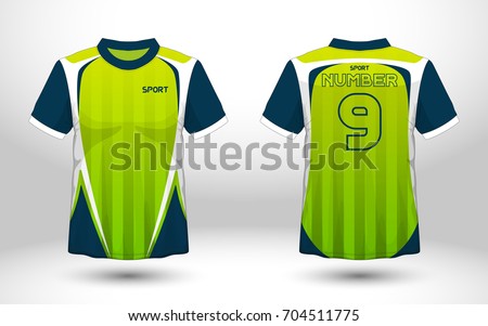 Blue Green Layout Football Sport Tshirt Stock Vector 704511775 ...