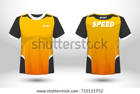 Download Black Yellow Layout Football Sport Tshirt Stock Vector ...