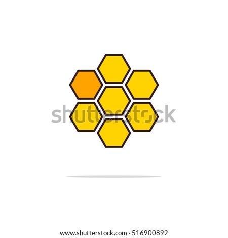 Honey color thin line icon.Vector illustration