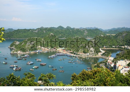 HAI PHONG, VIETNAM, Aug 31, 2014: CatBa bay where there the beach clean on july, Aug 31, 2014 in Cat Ba, Hai Phong, Vietnam