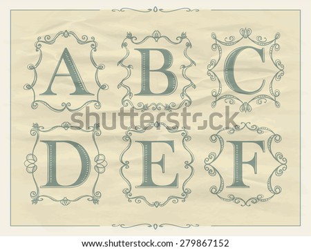 letter vintage vector Stock Letter monogram Free Royalty d Images Photos,