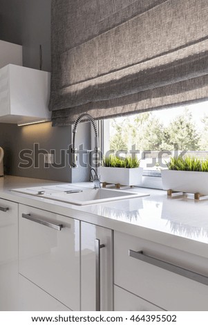 Modern Kitchen Blinds roller blind stock images, royalty-free images & vectors Modern Kitchen Blinds roller blind stock images, royalty-free images & vectors