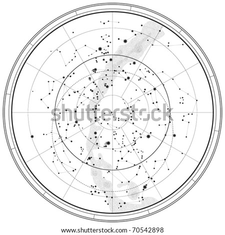 stock vector astronomical celestial map of northern hemisphere outline chart eps 70542898