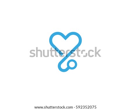 Heart Stethoscope Logotype Linear Medical Logo Stock Illustration