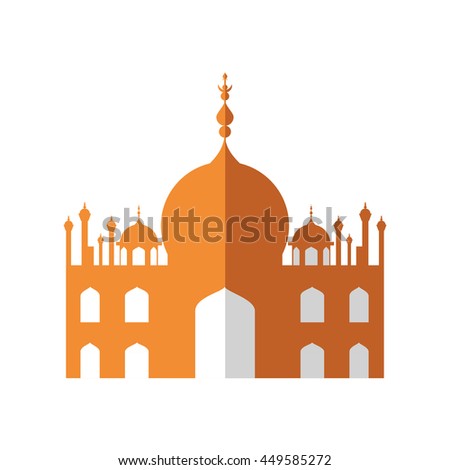 Muslim Mosque Isolated Flat Facade On Stock Vector 409240855 - Shutterstock