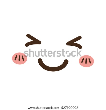 Cute Cartoon Face Icon Vector Illustration Stock Vector 527900002