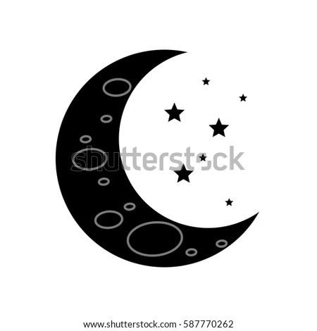 Half Moon Illustration Crescent Moon Stars Stock Illustration 68698579 - Shutterstock