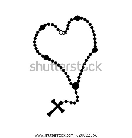 Christian Rosary Symbol Faith Prayer Stock Vector 411298918 - Shutterstock