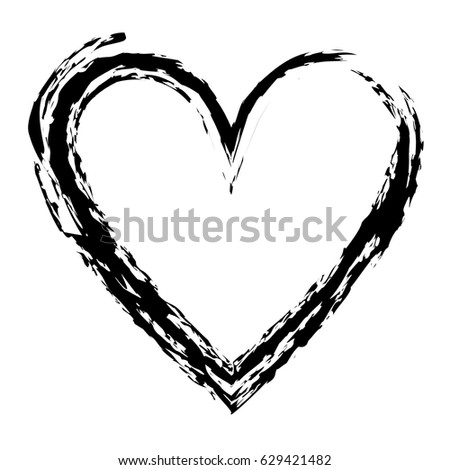 Abstract Valentine Black Heart On White Stock Illustration 69646684