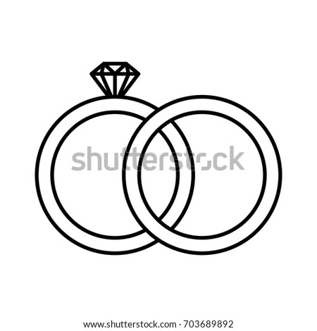 Wedding Rings Linear Icon Thin Line Stock Vector 576010090 - Shutterstock