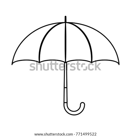 Umbrella Cartoon Vector Illustration Black White Stock Vector 197383664 ...