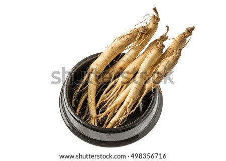 Ginseng dishes prepared with medicinal herbs dish