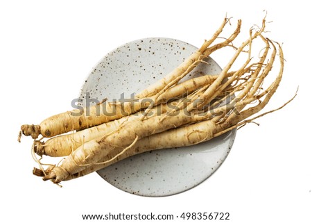 Ginseng dishes prepared with medicinal herbs dish
