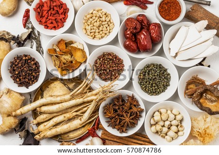 Chinese medicine ingredients of the dishes prepared with medicinal herbs dish