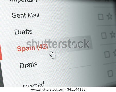 Computer Monitor screen, concept of spam email