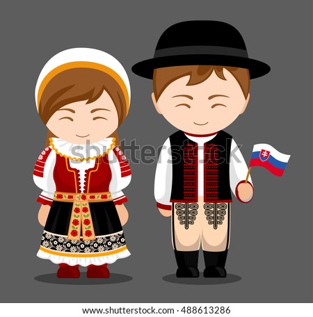 Serbs National Dress Flag Man Woman Stock Vector 488613877 - Shutterstock