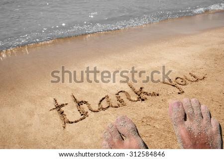 Thank You Handwritten Sand On Beach Stock Photo 38222407 - Shutterstock