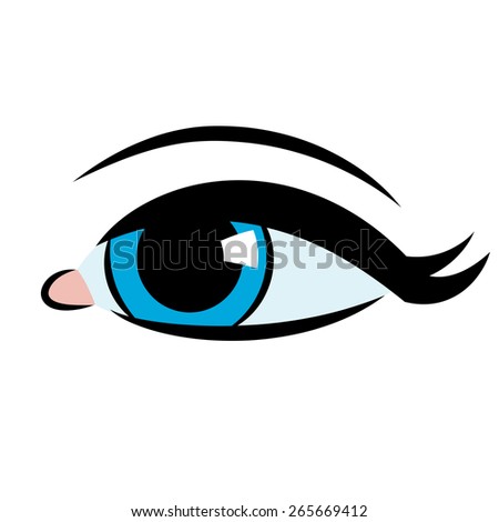 Blue Eye Cartoon Flat Stock Vector 265669412 - Shutterstock