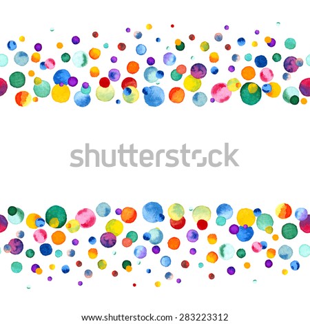 Watercolor Rainbow Colored Confetti Border With Space For Your Text Colorful Background