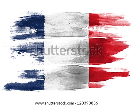 France French Flag Painted Watercolor On Stock Photo 125549408 ...