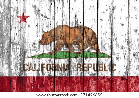 Flag Of California Painted On Wooden Frame Flag Of California Painted On Wooden Frame