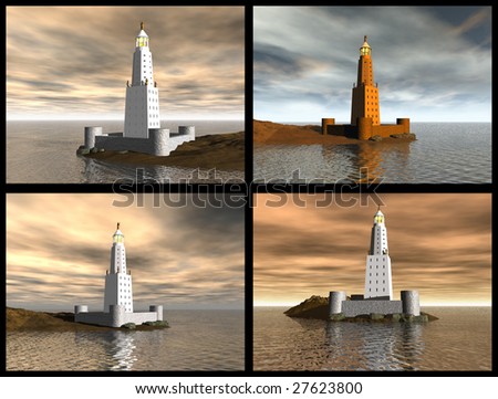 Lighthouse of Alexandria. 3D reconstructions