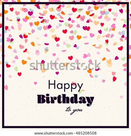 Vector Illustration Happy Birthday Greeting Card Stock Vector 485208508 ...