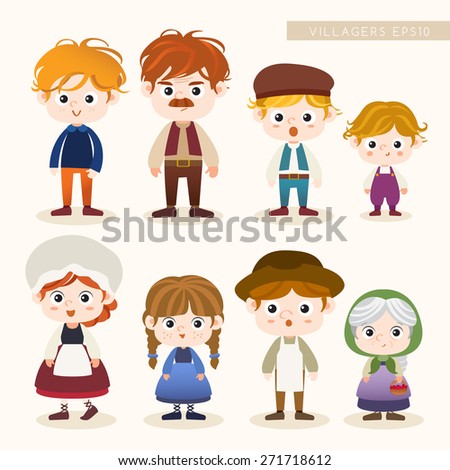 Cute Happy Cartoon People Stock Vector 110808215 - Shutterstock