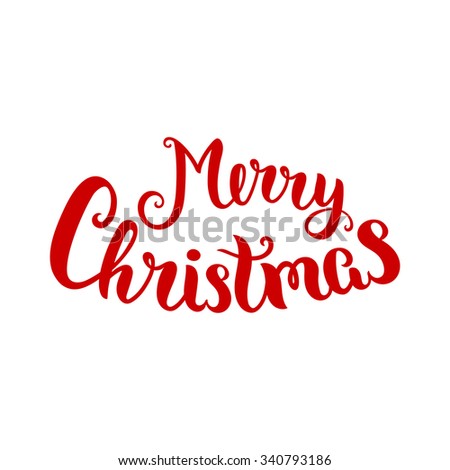 Merry Christmas Hand Drawn Lettering Stock Vector 229094053 - Shutterstock