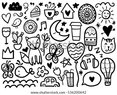 Sketch Set Houses Doodle Style Vector Stock Vector 364100075 - Shutterstock