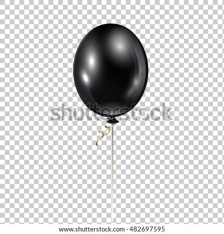 Black Balloon Transparent Isolated Vector Air Stock Vector 482697595