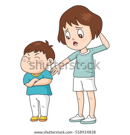 Little Boy Older Sister Vector Illustration Stock Vector 558924838 ...