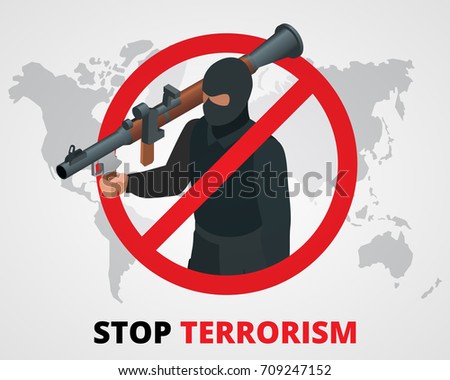 Stop Terrorism Terrorism Forbidden Stock Vector 585261704 - Shutterstock