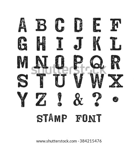 Modern Stamps Letters With Grunge Texture Modern Stamps Letters With Grunge Texture