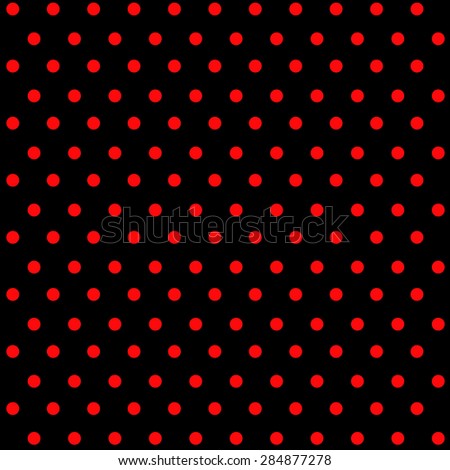 Seamless Red Polka Dots On Black Stock Vector 284877278 - Shutterstock