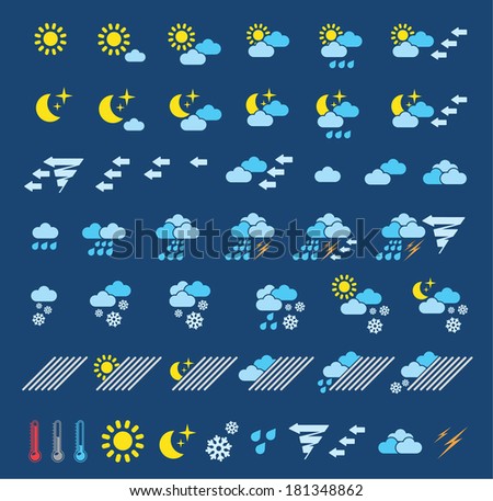 Symbols Which Represent Weather Conditions Stock Vector 117913828 ...