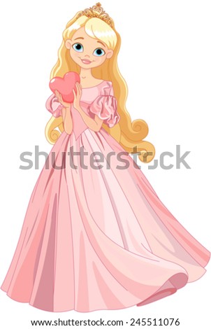 Illustration Beautiful Princess Stock Vector 243928417 - Shutterstock