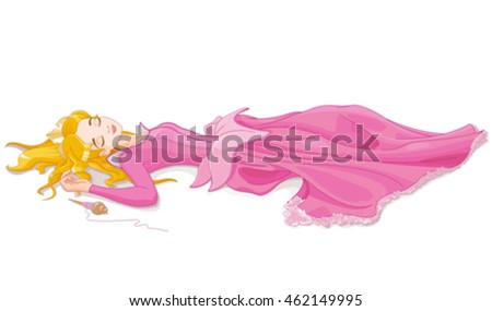 Illustration of beautiful girl sleeping 