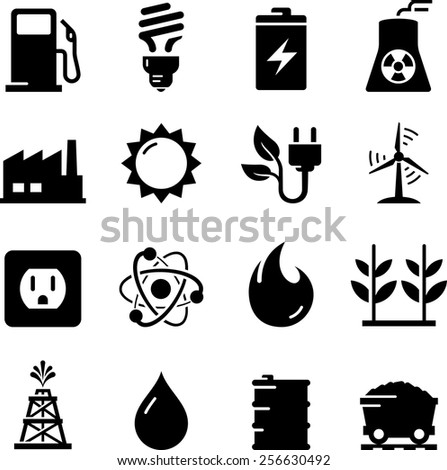 Energy Icon Set Stock Vector 256918438 - Shutterstock