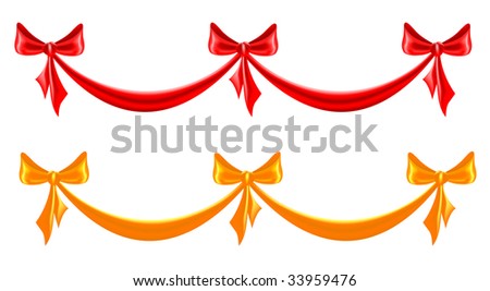 Beautiful Colour Bows Ribbon Border Vector Stock Vector (Royalty Free