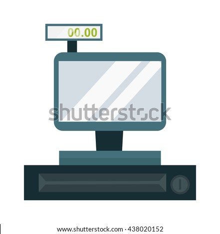Cash register touch screen vector