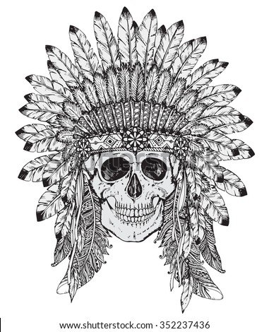 Conceptual Polygonal Human Skull Native American Stock Illustration ...