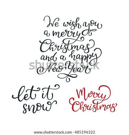 Set Hand Drawn Vector Quotes Merry Stock Vector 485196322 - Shutterstock