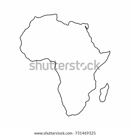 Africa Map Outline Graphic Freehand Drawing Stock Vector 731469325 ...